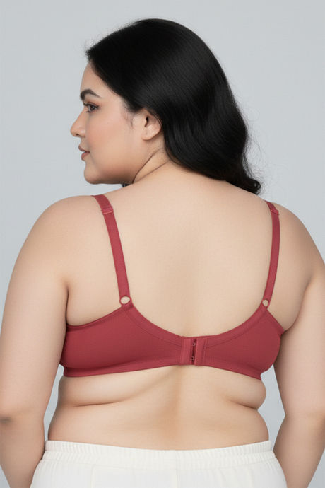 Zivame True Curv Double Layered Non Wired Full Coverage Super Support Bra - Garnet Rose — image 2